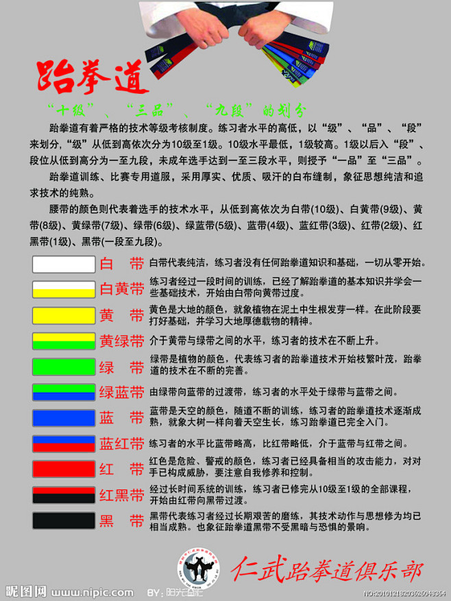 跆拳道段位颜色